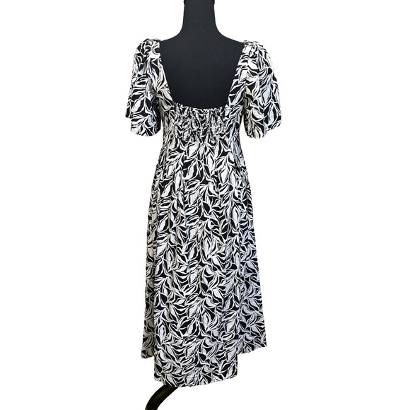 A New Day Y2K Babydoll Midi Dress Puff Sleeve Women's Size 8 Cottage Peasant - Picture 2 of 15